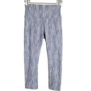 Lululemon‎ Wunder Under Crop Leggings 6 Gray Arrow Jacquard Yoga Fitness